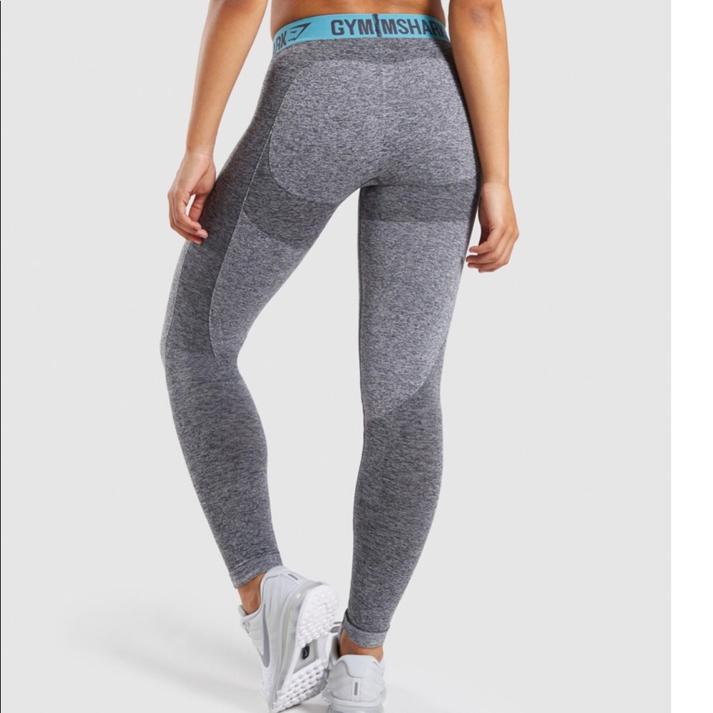 Gymshark Flex Charcoal/Turquoise Leggings